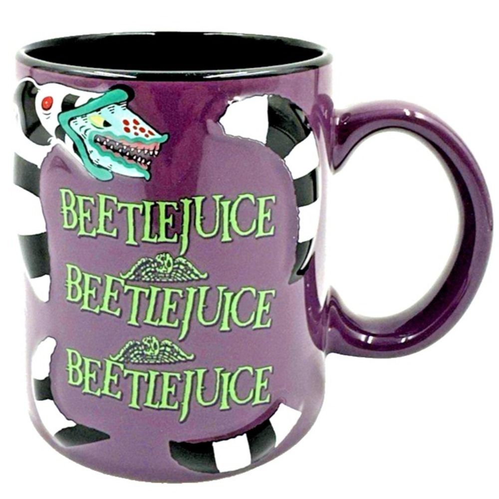 Halloween‎ Beetlejuice Beetlejuice Beetlejuice Sand Worm Purple Mug 18.5oz